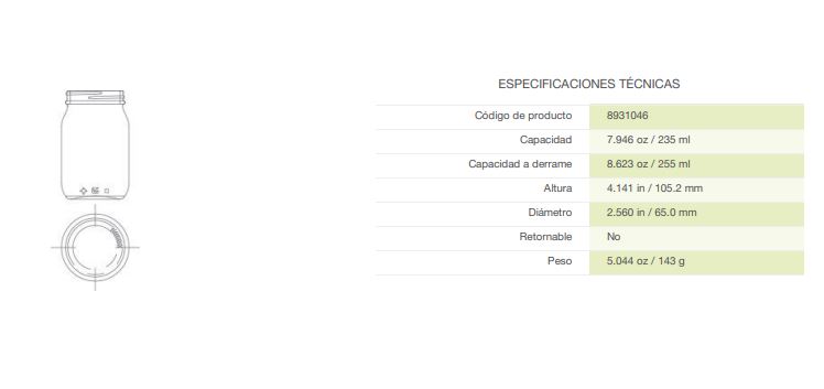 TARRO CONSERVAS 235 ML R