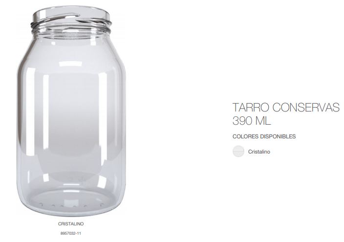 TARRO CONSERVAS 390 ML. 