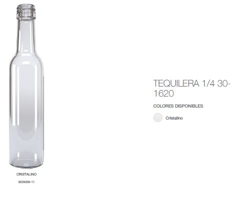 TEQUILERA CILINDRICA 250ML ROSCA 30