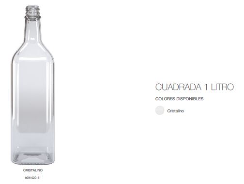 TEQUILERA CUADRADA 1,000ML ROSCA